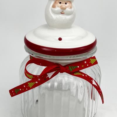 santa lid with glass bottle