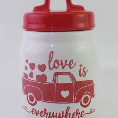 valentine cookier jar